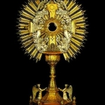 The Blessed Sacrament is exposed in a Monstrance