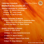 Celebrant Schedule 12-13-20