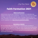 Faith Formation 2021 Classes