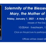 Solmenity of Blessed Mother January 1 Slider 2021