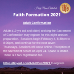 Adult Confirmation 2021 Classes