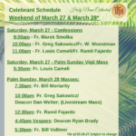 Celebrant Schedule – Weekend of 03-28-21