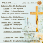 Presider Schedule for Weekend of May 21