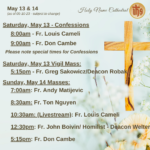 REV Presider Schedule for Weekend of May 14