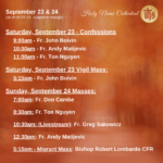 Presider Schedule for Weekend of September 24